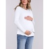 Women's Crewneck Long Sleeve Draped Nursing Tee | Motherhood Maternity - 3 of 4