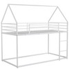 Sapphtopaz High House Bunk Bed with Guardrails, Simple Bed Frame with Ladder or Slide for Bedroom and Dormitory - 3 of 4