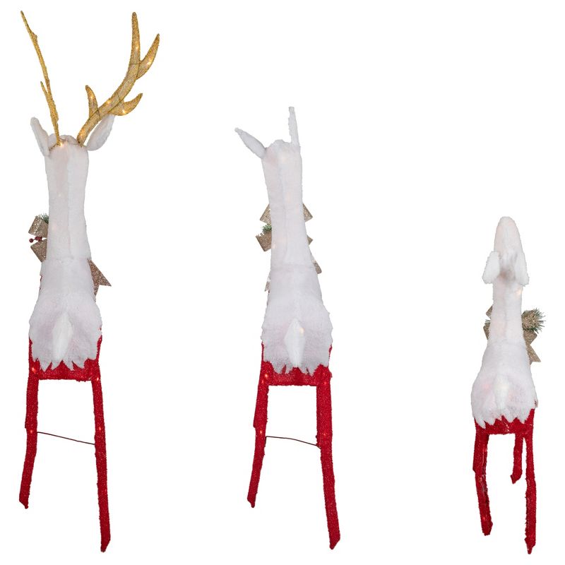 Northlight Set of 3 Lighted Red Reindeer Family Outdoor Christmas Decoration, 5 of 6