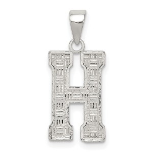 Black Bow Jewelry Sterling Silver, Sami Collection, Textured Block Initial H Pendant - 1 of 4