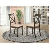 HomeStock Belmont 2 X-Back Chair for Dining Room- 17.5" x 17.5" x 38.5", Microfiber Seat, Linen White Finish - 2 of 3