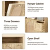 Rattan Storage Cabinet, Tilt Out 10 Gallon Garbage Can Cabinet, Dog Proof Trash Bin - 3 of 4