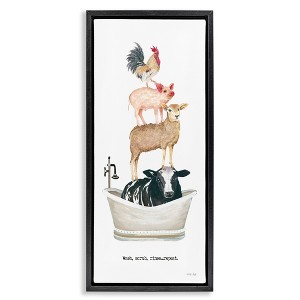 Stupell Industries Wash Scrub Rinse Animals, 11" x 25" - 1 of 4