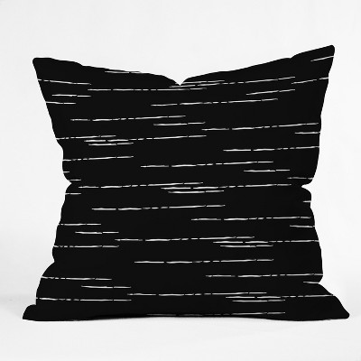 Iveta Abolina Stripes Square Throw Pillow Black - Deny Designs