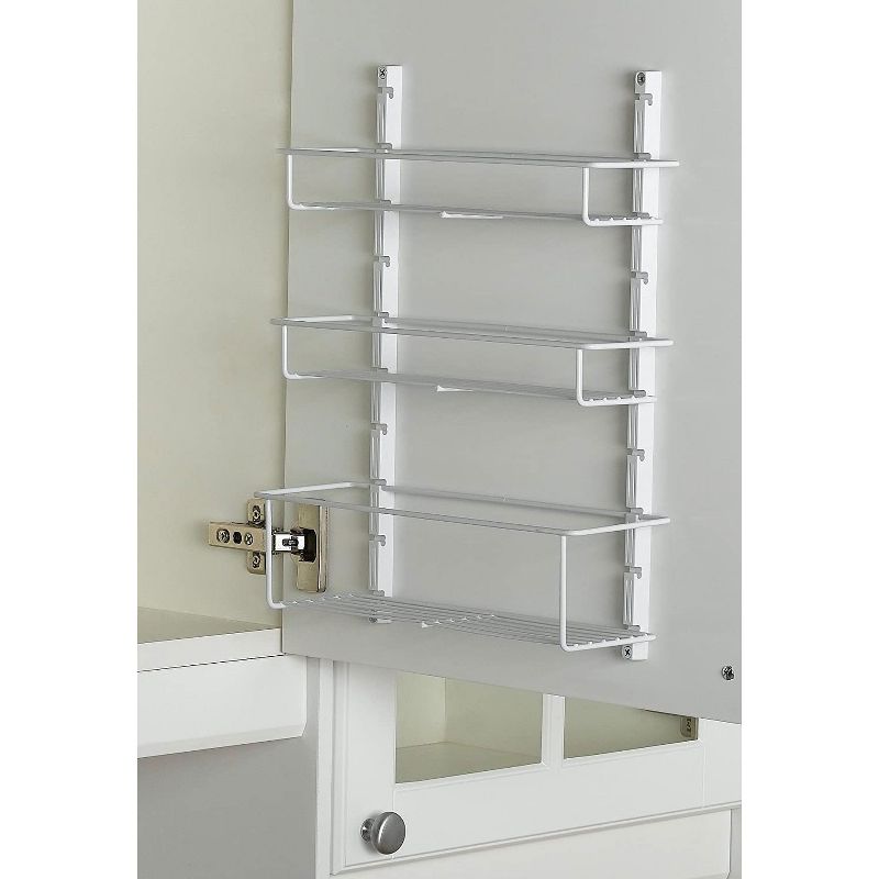 ClosetMaid Adjustable 3 Shelf Spice Rack Organizer Kitchen Pantry Storage for Cabinet Door or Wall Mount with Metal Shelves, White, 3 of 5