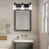 Angel Sar 3-Light Vanity Light Fixture, Black Industrial Wall Mount Bathroom Lighting with Clear Glass Shades - 2 of 4