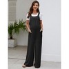Maternity Adjustable Back Tie Jumpsuit Casual Wide Leg  Pregnancy Romper Overalls - 3 of 4
