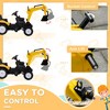 64.30"Aosom Digger Ride-on Truck Kids Car with Horn, Excavator Ride-on Toy, Imaginative Toy Construction Car, 6 Wheels , Yellow - 4 of 4