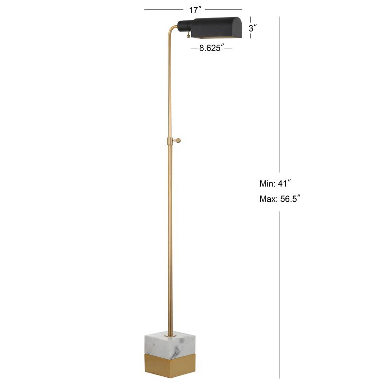 56.5&#34; Iva Adjustable Library Floor Lamp Gold (Includes LED Light Bulb) -JONATHAN Y, 5 of 6