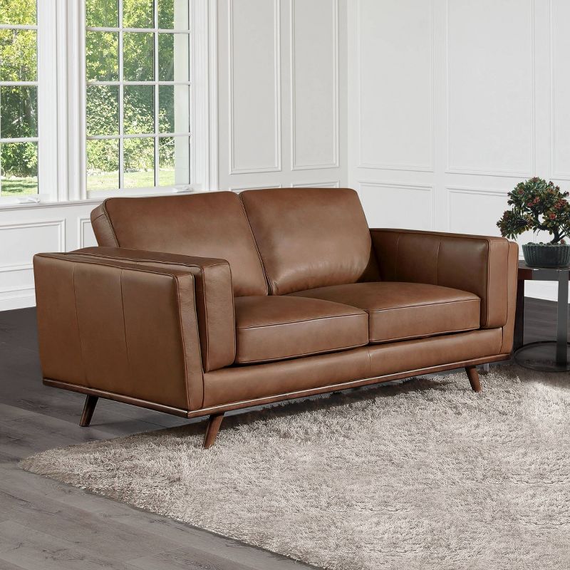 Taverly Leather Loveseat - Abbyson Living, 3 of 10