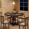 47 in Round Dining Table, Wooden Kitchen Table for 4, Farmhouse Dinner Table with Wooden Top and Legs for Dining Room or Living Room (Only Table) - 2 of 4