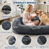 Coucheta 65"x41"x12" Human Dog Bed - Faux Fur & Removable Cover with Handle, Side Pocket for Home Office, Available in Colors - 3 of 4