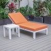 LeisureMod Chelsea Modern Outdoor Chaise Lounge Chair in White Fame With Side Table - 2 of 4