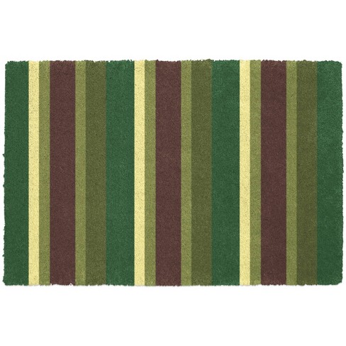 2'x3' Colorstar Mcqueen Stripe Indoor Door Mat Green/brown