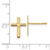 Black Bow Jewelry 13mm Polished and Satin Heart Cross Post Earrings in 14k Yellow Gold - 4 of 4