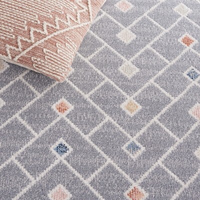 Blair 5'3" x 7'6" Grey Multi Synthetic Washable Non-Slip Area Rug