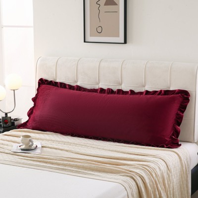 Velvet Ruffle Pillowcases – Luxurious Soft Velvet Pillow Covers with Elegant Fringe, Pocket Closure, Queen/King/Body Options
