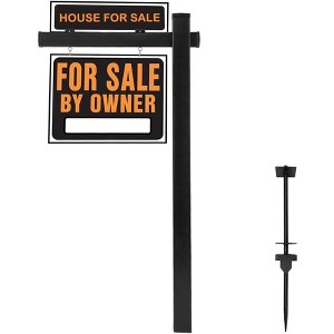 VINGLI 6' Vinyl PVC Real Estate Sign Post, Realtor Sign Post for Yard, Home for Sale Sign, 36" Arm Holds Up to 24" Sign - 1 of 4