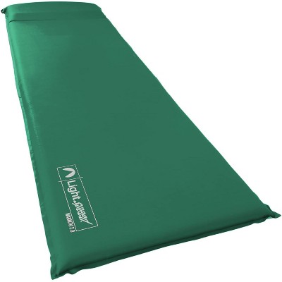 Lightspeed Warmth Series 3 Inch PVC Free Self Inflating Camping Gear Sleep Pad with Built-in Pillow, Compression Straps, and Travel Bag, Green