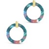 SHINE by Sterling Forever 1.25" Circle Resin Stud Drop Earrings - 2 of 3