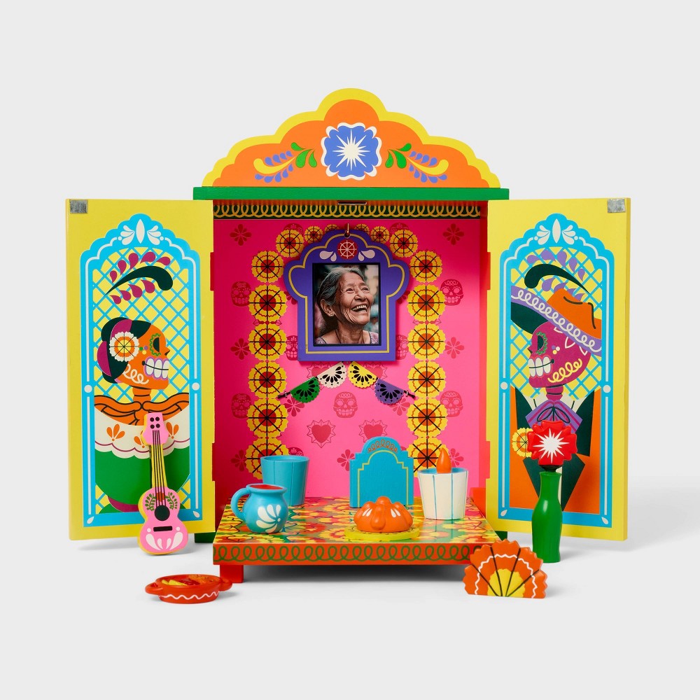 11pc Día de Muertos Mini Wood Ofrenda Decorative Set