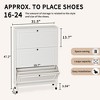PDTEND White Slim Freestanding Entryway Shoe Cabinet with 3 Flip Drawers - 3 of 4