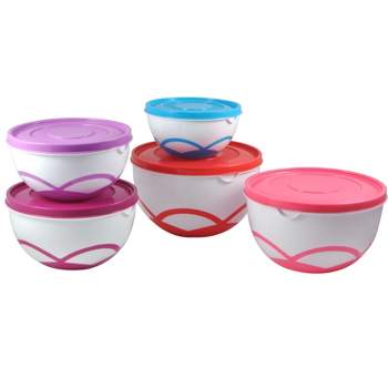 Stor-All 10pc Round Storage Set Bright & Colorful Easy Color Coded Nesting System