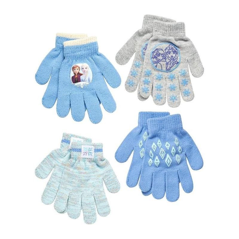 Frozen Elsa and Anna Winter Set: Little Girls 4 Pair Mittens or Gloves ,Age 2-7, 1 of 6