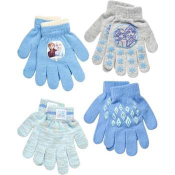 Frozen Elsa and Anna Winter Set: Little Girls 4 Pair Mittens or Gloves ,Age 2-7