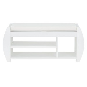 NicBex Modern 42" Storage Bench with Curved Side Panels and Open Shelves for Entryway and Living Room - 1 of 4