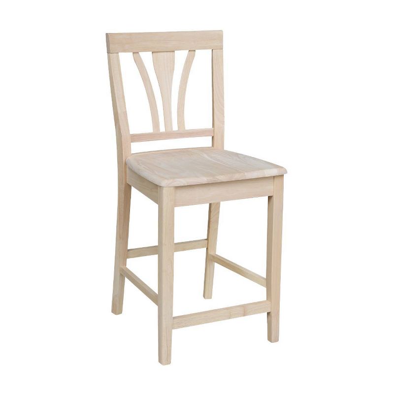 24&#34; Fanback Counter Height Barstool Unfinished - International Concepts, 5 of 10