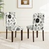 Costway Wooden Dining Chair Set of 4 with Rubber Wood Legs Padded Seat S Springs, Kitchen Beige/Gray - 2 of 4