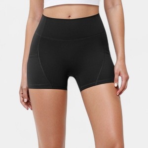 Anna-Kaci Active Women's High Waist Workout Shorts with Side Pockets and Seam-Contoured Fit for Flexible Movement - 1 of 4