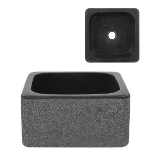 vidaXL Sink 11.8 in.x11.8 in.x5.9 in. Riverstone Black - 1 of 4