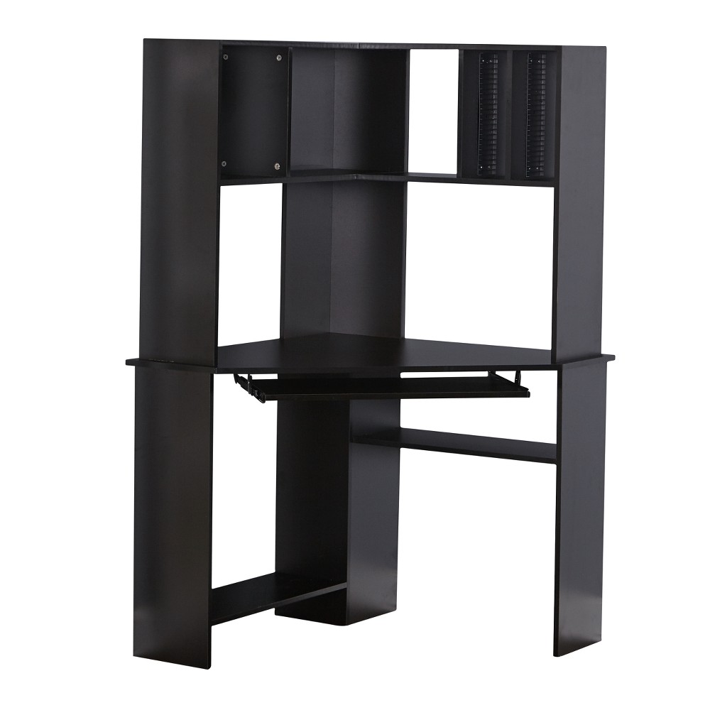 Photos - Office Desk Henderson Desk with Hutch - Black/Oak - Buylateral