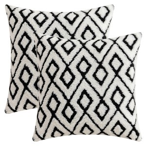 REGALWOVEN Geometric Soft Snowflake Fleece Throw Pillow Cover with Hidden Zippered for Sofa Living Room Chair Home Decor 2 Pcs - 1 of 4