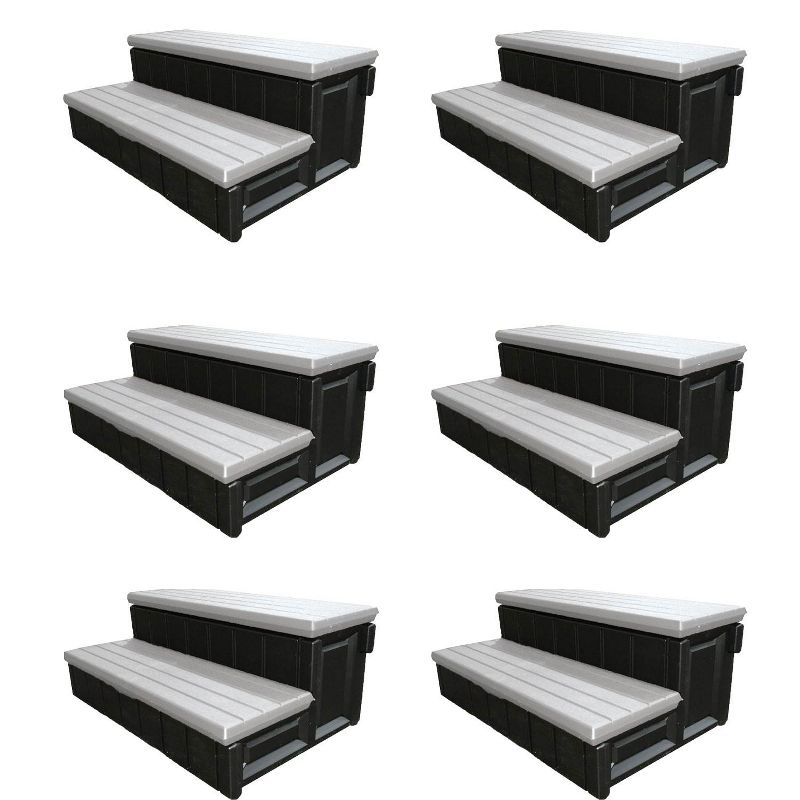 Leisure Accents 36 Inch Long Deluxe Spa Hot Tub Steps, Gray and Black (6 Pack), 3 of 5