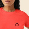 Dalix Smile Face Embroidered Soft Cotton Short Sleeve T Shirt Womens - 4 of 4