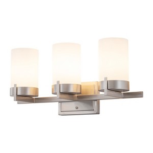 C Cattleya Satin Nickel Integrated LED Vanity Light Light with Frosted Glass Shade - 1 of 4