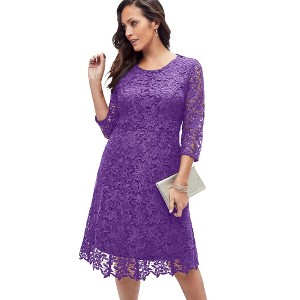 Jessica London Lace Fit & Flare Dress - 1 of 4
