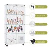 Kumasinova 4-Tier Glass Display Cabinet,Tempered Glass Showcase on Wheels with Acrylic Shelves & Lock,Storage Rack for Living Room,Bedroom - 4 of 4