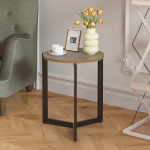 Anybear 19.68'' Round Accent End Table with Sturdy Metal Frame - 1 of 4