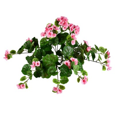 Vickerman 16" Artificial Hanging Geranium Bush