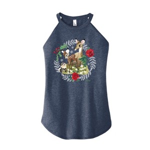 Women's - Disney - Christmas - Family In The Forest Graphic High Neck Tank - 1 of 3