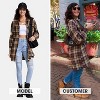 EXLURA Womens Plaid Flannel Shacket Long Sleeve Button Down Shirts Long Jackets Oversized Fall Fashion Outfits - 2 of 4