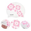 Unique Bargains Silicone Square Flower Pattern Waterproof Swim Cap 1 Pc - 3 of 4