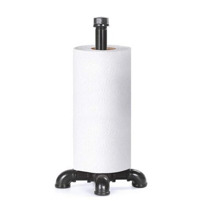 Oumilen Freestanding Paper Towel Holder Industrial Pipe, Black