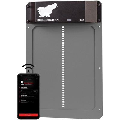 RUN-CHICKEN Automatic Coop Door - Classic with Bluetooth Control (Gray)