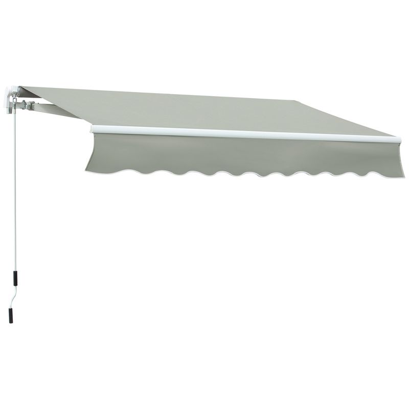 Outsunny Manual Retractable Awning Sun Shade Shelter for Patio Deck Yard with UV Protection and Easy Crank Opening, 4 of 9