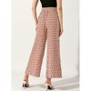 Allegra K Women's Printed Elastic Waist Summer Wide Leg Long Pant - 4 of 4